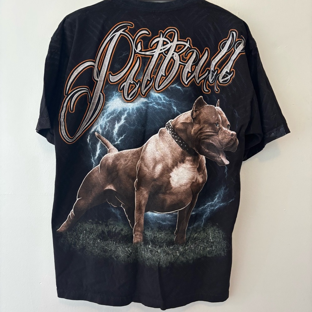 Vintage C&H sportswear Pitbull T shirt black XL front and back graphics Y2K 90s